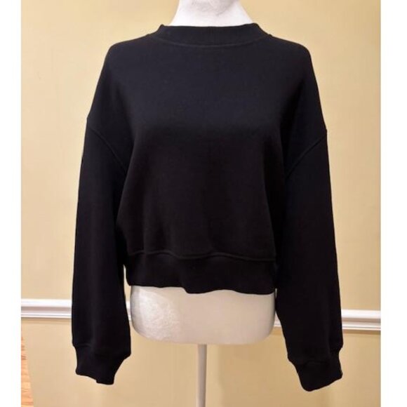 Rag & Bone Black Cropped Terry Sweatshirt – Size M - Picture 1 of 6